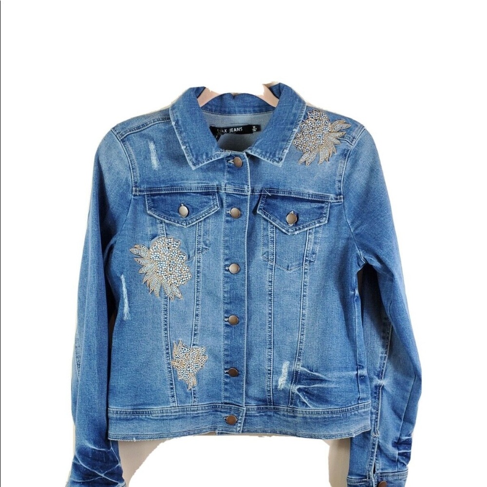 NWOT Embellished Jean Jacket Denim Jacket